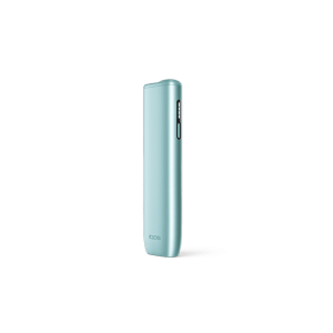 IQOS ILUMA i ONE Breeze Blue heated tobacco device — Breeze Blue finish, front view on white background