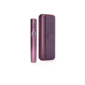 IQOS ILUMA i PRIME Garnet Red heated tobacco device — Garnet Red finish, front view on white background