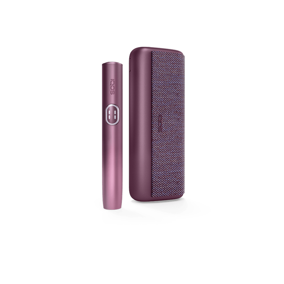 IQOS ILUMA i PRIME Garnet Red IQOS ILUMA i PRIME Garnet Red heated tobacco device — Garnet Red finish, front view on white background
