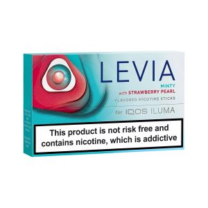 LEVIA Minty With Strawberry Pearl tobacco-free sticks for IQOS ILUMA on a white background