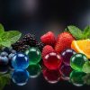 Translucent flavour capsules among berries, citrus and mint — the tobacco-free VEO range