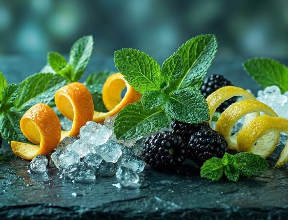 Mint, citrus and berries on dark stone — the tobacco-free flavour world of LEVIA sticks
